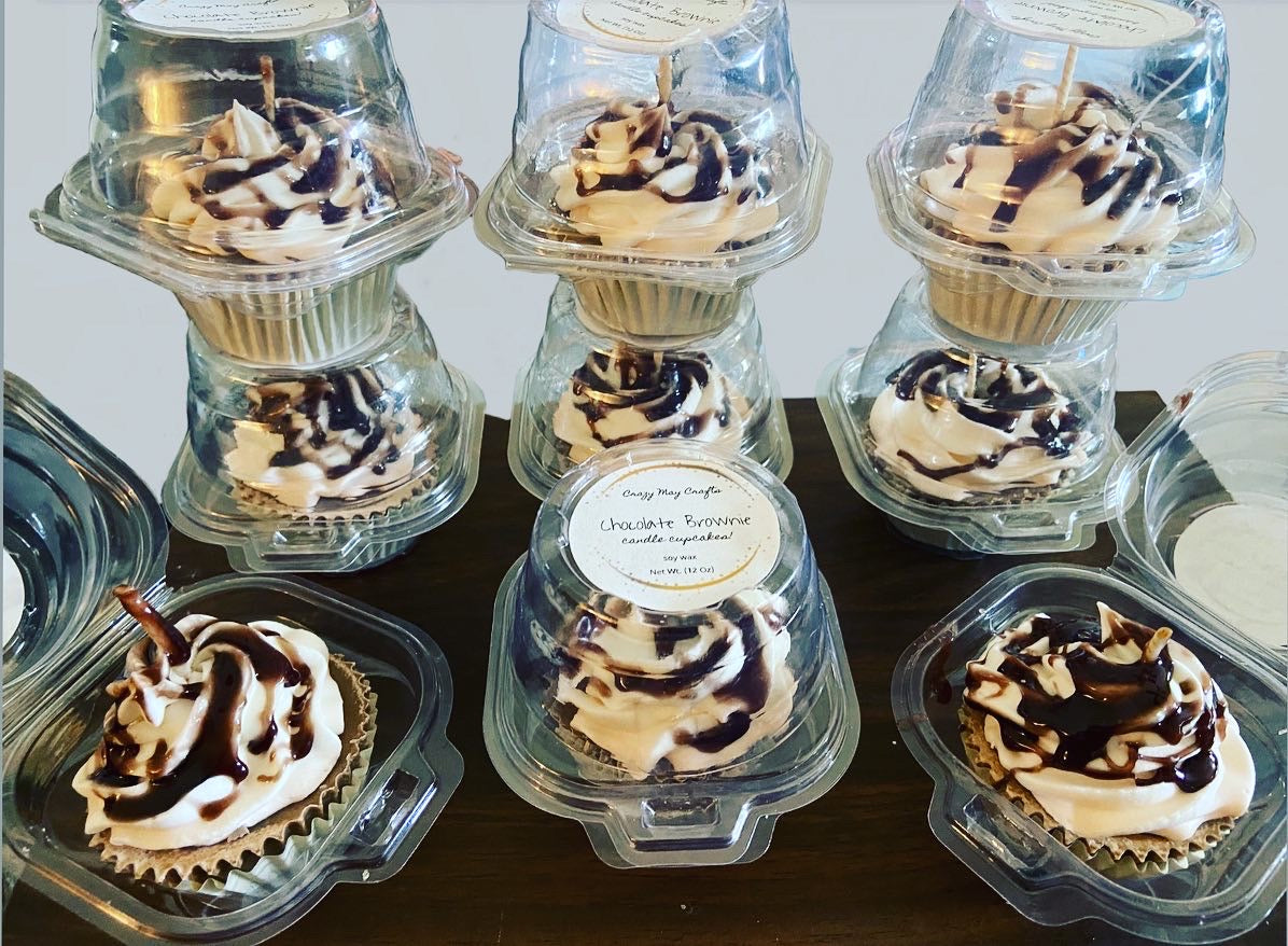 Chocolate Brownie candle cupcakes